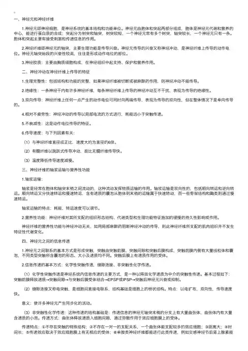 生理学笔记——第九章神经系统
