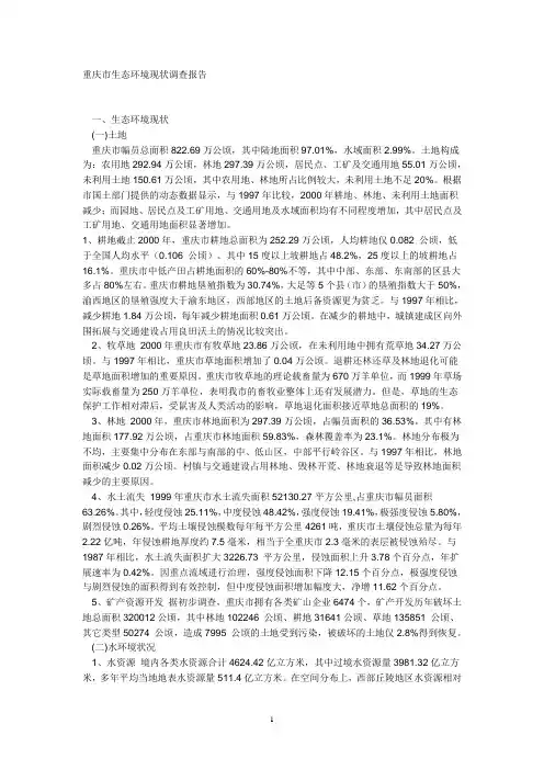 重庆环境调查报告