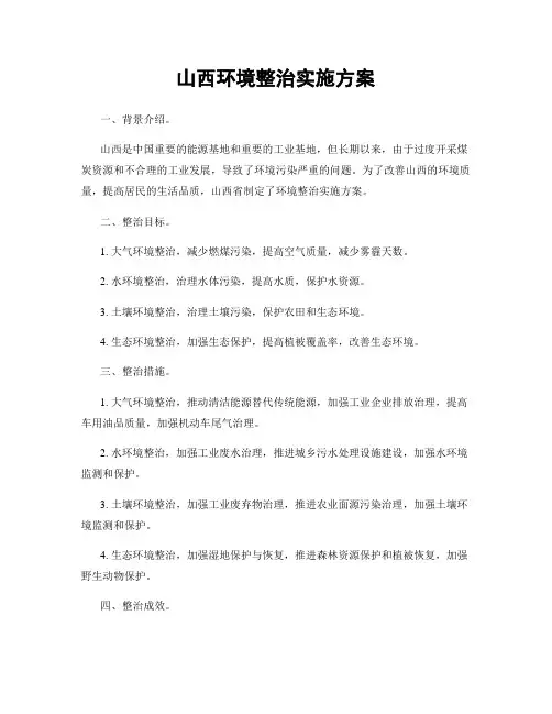 山西环境整治实施方案