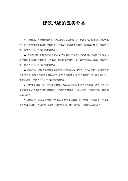 建筑风貌的五类分类