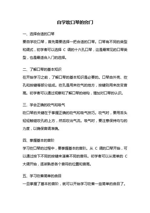 自学吹口琴的窍门