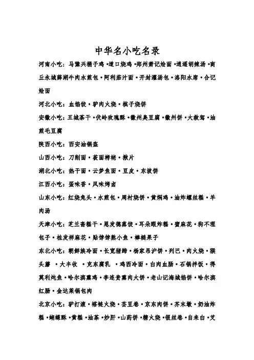小吃名录
