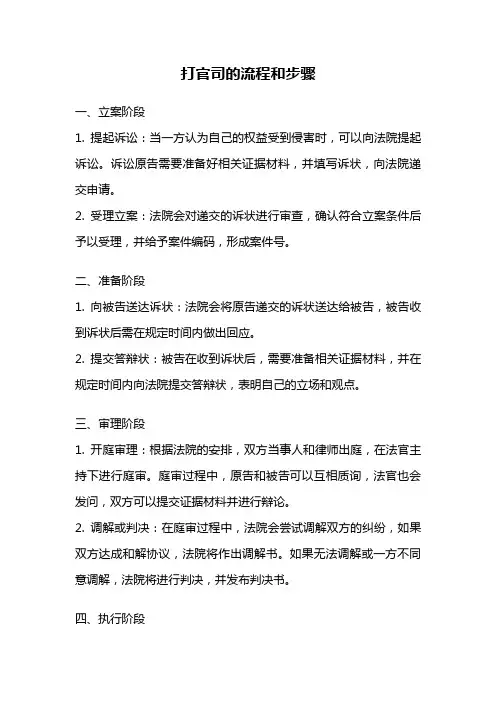 打官司的流程和步骤
