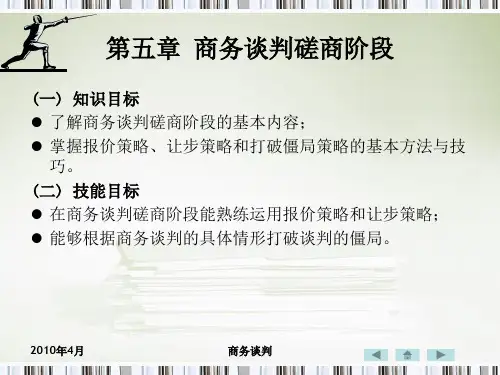 第五章商务谈判磋商阶段