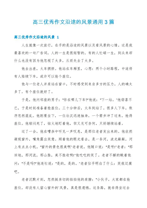 高三优秀作文沿途的风景通用3篇