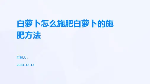 白萝卜怎么施肥白萝卜的施肥方法