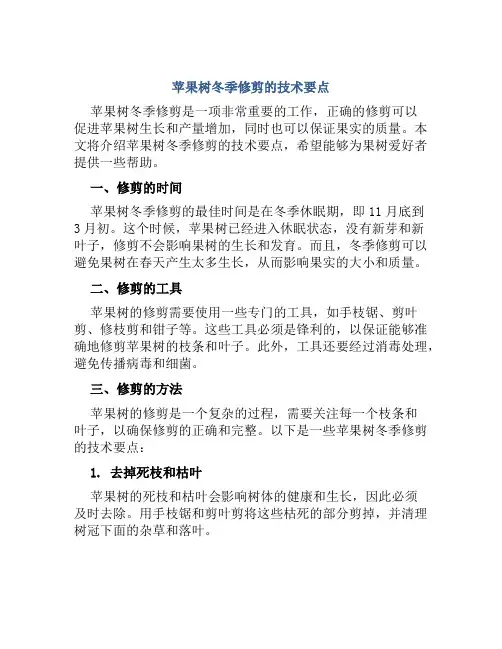 苹果树冬季修剪的技术要点