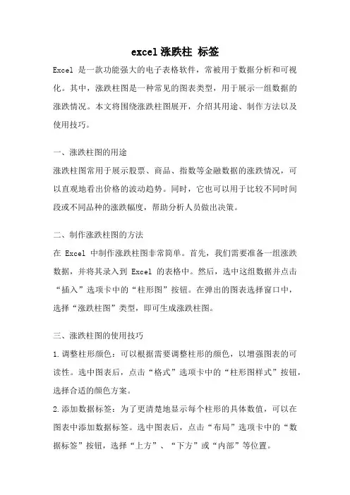 excel涨跌柱 标签