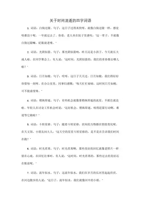 关于时间流逝的四字词语