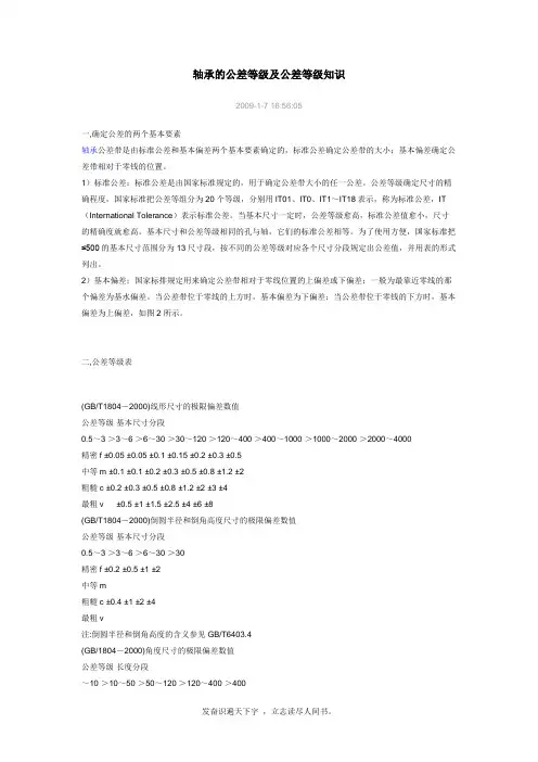 精品word→轴承的公差等级及公差等级知识