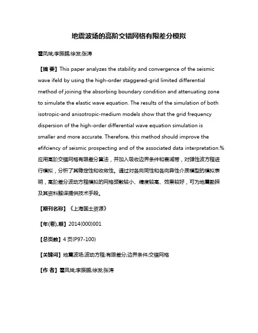 地震波场的高阶交错网格有限差分模拟