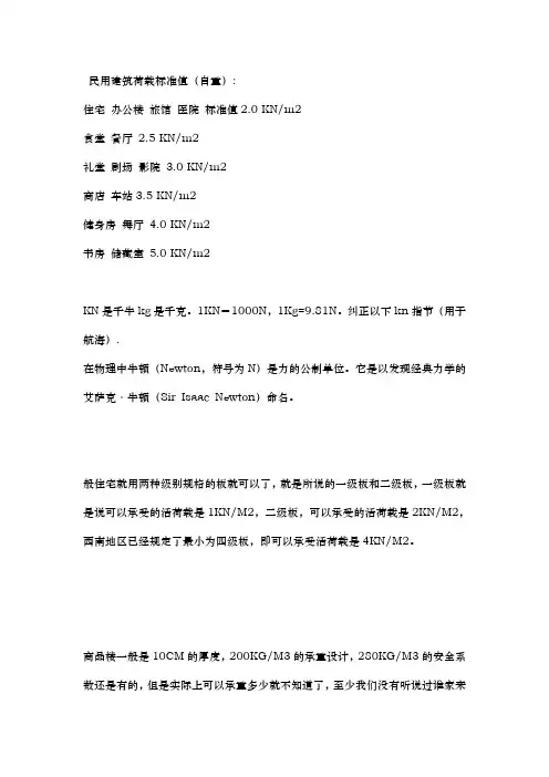 工程建筑荷载规范标准