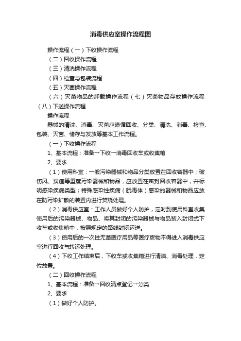 消毒供应室操作流程图