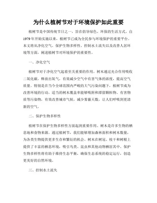 为什么植树节对于环境保护如此重要