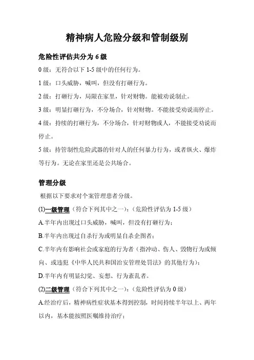 精神病人管制级别