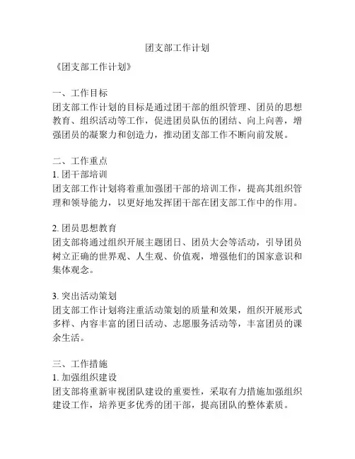 团支部工作计划