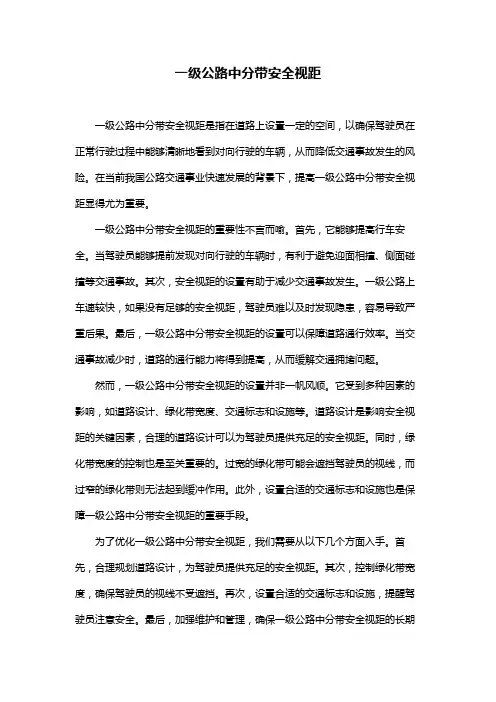 一级公路中分带安全视距