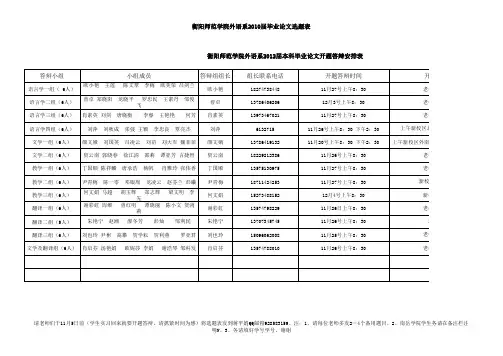 开题答辩时间地点安排表
