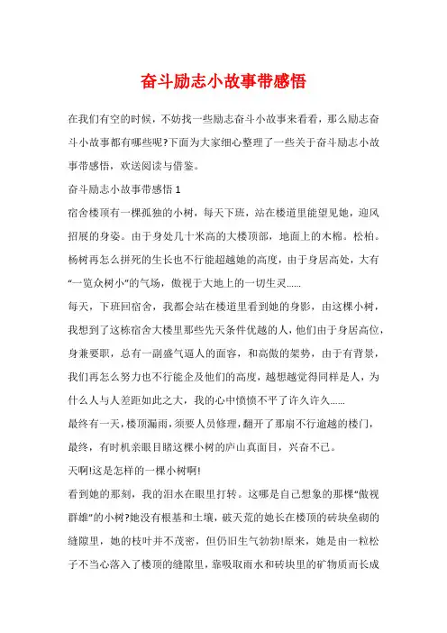 奋斗励志小故事带感悟