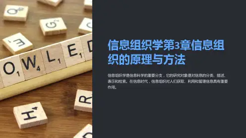 信息组织学第3章信息组织的原理与方法