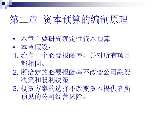 第二章 资本预算的编制原理