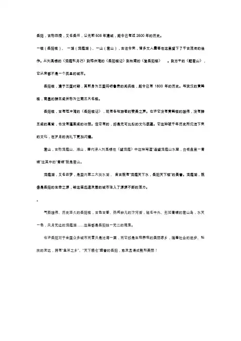 岳阳简介