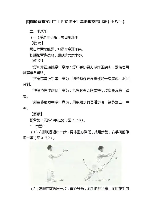 图解通背拳实用二十四式连还手套路和技击用法（中八手）