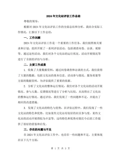 2024年文化站评估工作总结