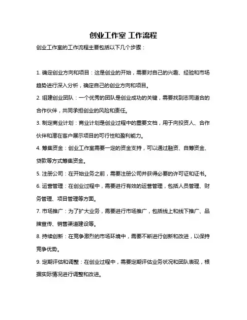 创业工作室 工作流程