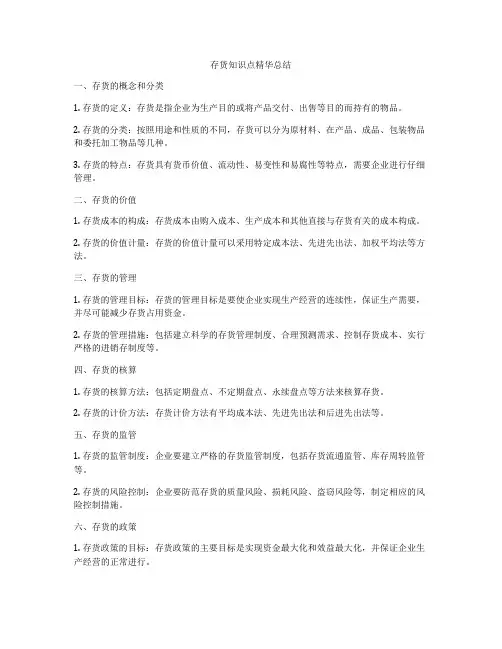 存货知识点精华总结