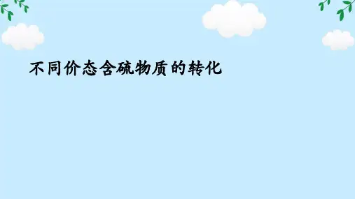 第五章实验活动5不同价态含硫物质的转化课件高一下学期化学人教版