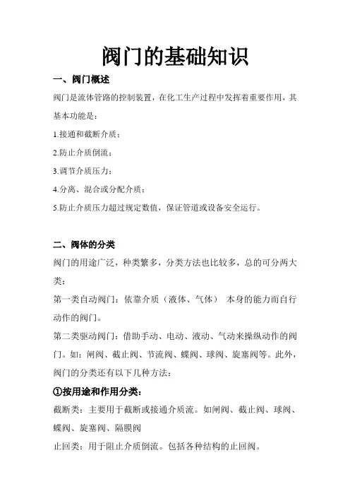 阀门的基础知识