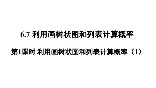 青岛版九年级数学QD下册精品授课课件 第6章 事件的概率 第1课时 利用画树状图和列表计算概率(1)