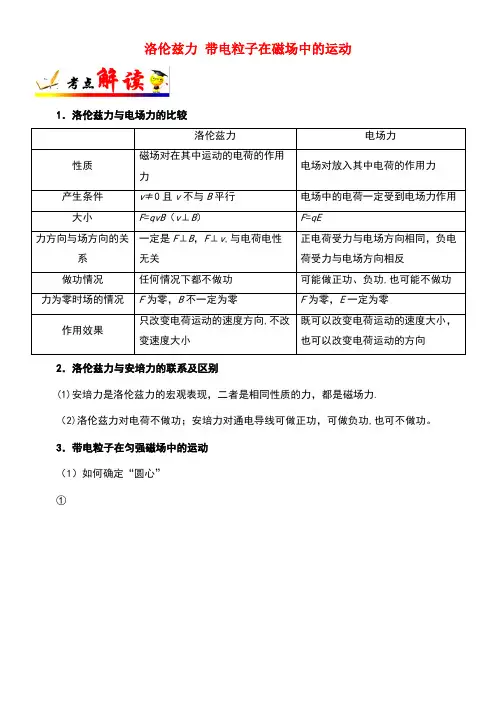 备战近年年高考物理考点46洛伦兹力带电粒子在磁场中的运动(含解析)(最新整理)