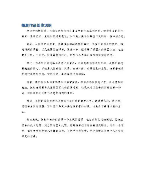 摄影作品创作说明