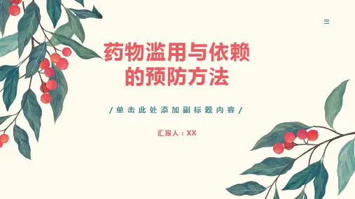 药物滥用与依赖的预防方法