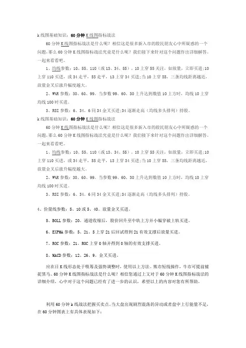 60分钟K线图指标战法