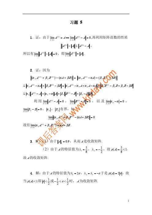 矩阵论第五章答案