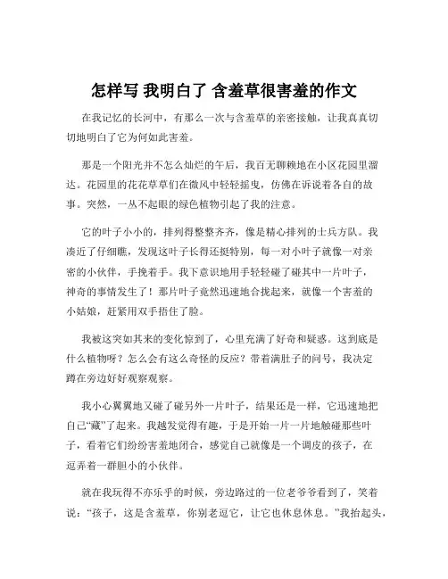 怎样写 我明白了 含羞草很害羞的作文