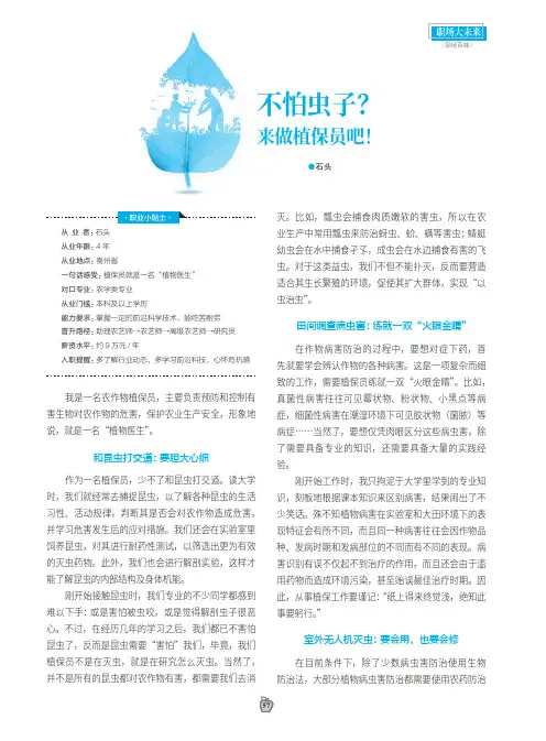 不怕虫子？来做植保员吧！