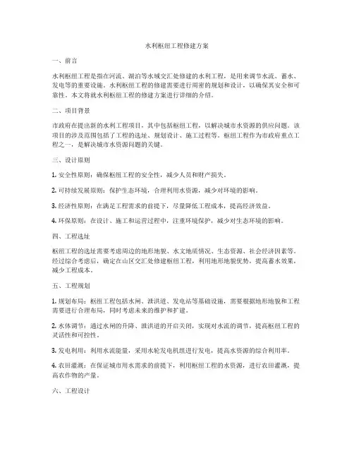 水利枢纽工程修建方案
