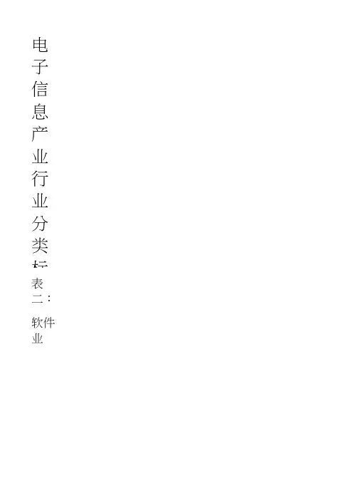 电子信息产业行业分类标准