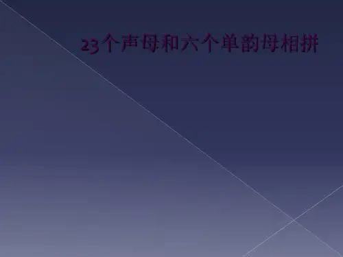 23个声母和六个单韵母相拼