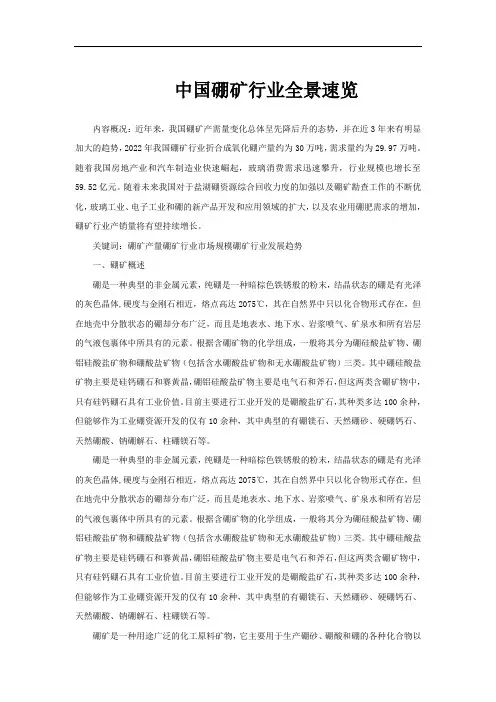 中国硼矿行业全景速览