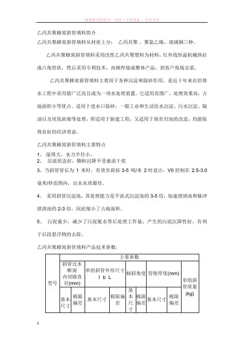 乙丙共聚蜂窝斜管填料简介