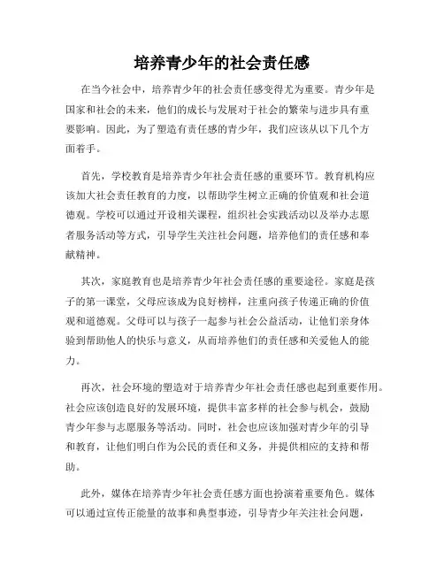 培养青少年的社会责任感