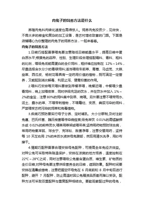 肉兔子的饲养方法是什么