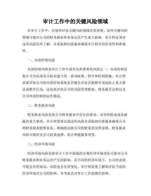 审计工作中的关键风险领域
