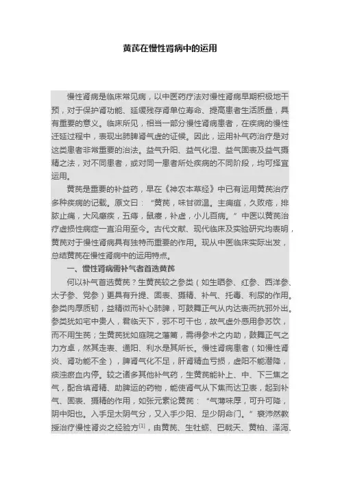 黄芪在慢性肾病中的运用