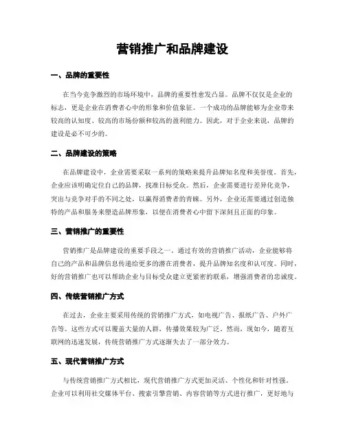 营销推广和品牌建设